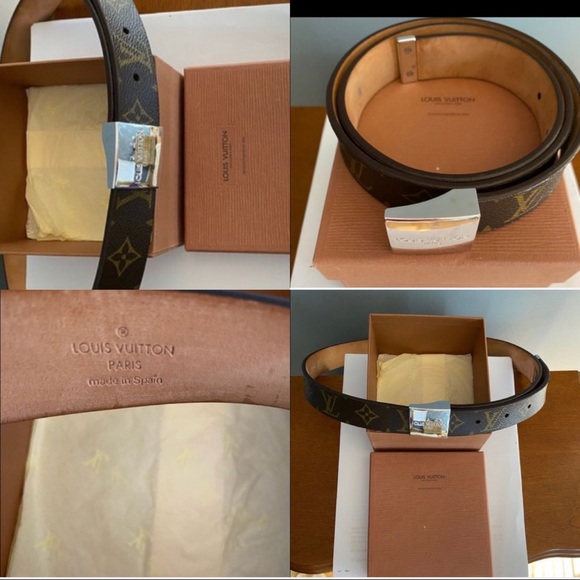 Louis Vuitton, Accessories, Louis Vuittonmonogram Canvas Square Belt